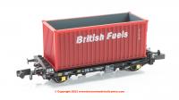RT-PFA002-E Revolution Trains PFA 2 Axle Container Flat Triple Pack - British Fuels Red